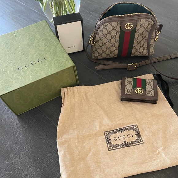 Authentic Gucci shoulder bag/matching wallet - Picture 6 of 12